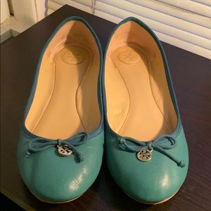 Teal Tory Burch flats